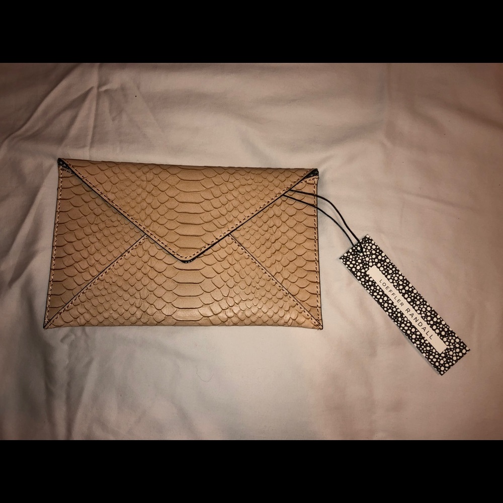 Loeffler Randall Python Leather Envelope Clutch